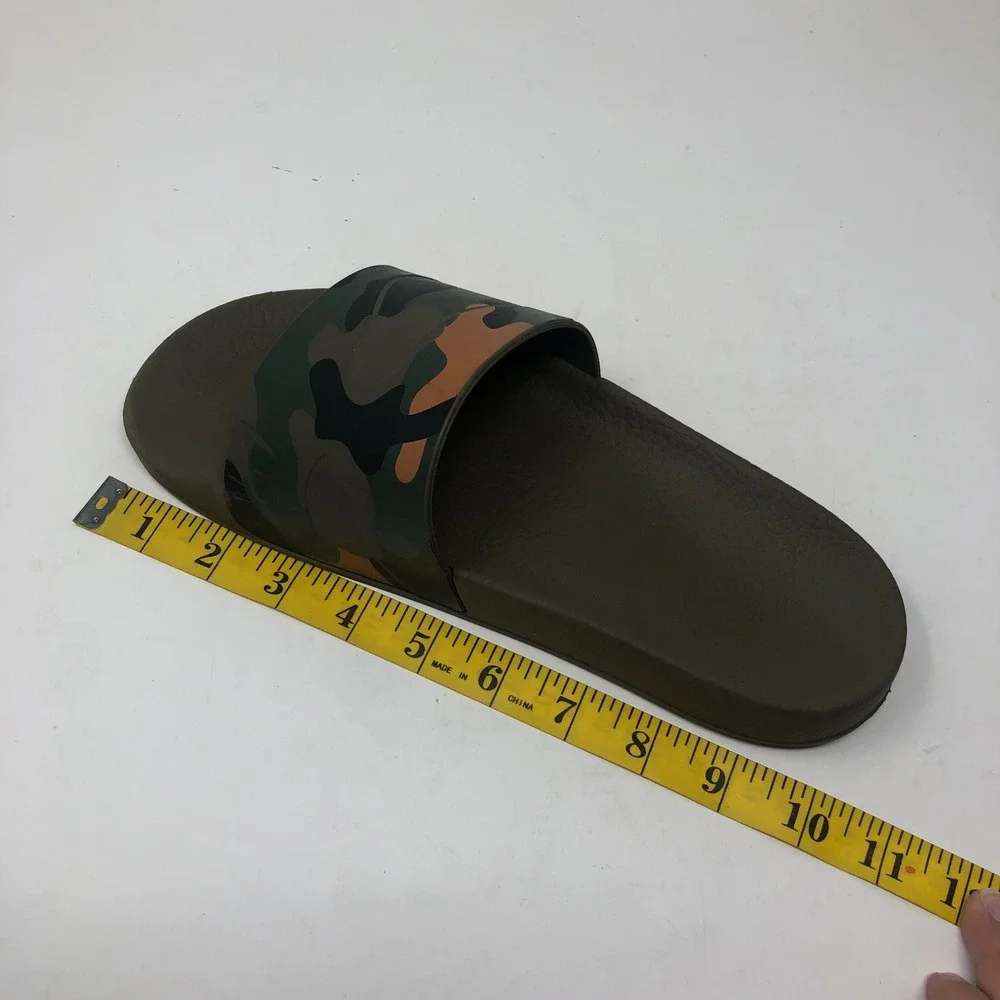 Valentino Garavani Camo Print Rubber Slide Sandals Mens‎ 41 8 Green HM873 Italy